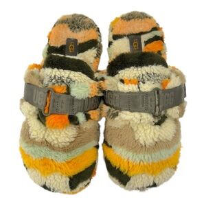 UGG Women's  All Gender Fluff It Cali Collage Olive Slippers Size 10